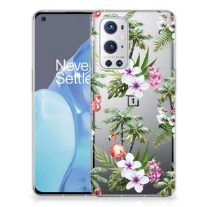 OnePlus 9 Pro TPU Hoesje Flamingo Palms