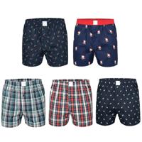 MG-1 MG-1 Wijde Boxershorts Kerst Print Heren 5-Pack Multipack