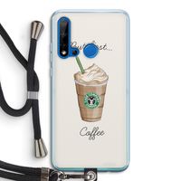 But first coffee: Huawei P20 Lite (2019) Transparant Hoesje met koord