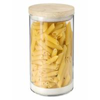 5Five Voorraadbus / voorraadpot - glas met houten deksel - 1000 ml - Met luchtdichte deksel
