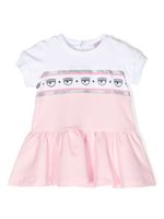 Chiara Ferragni Kids robe volantée à bande logo - Rose