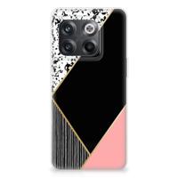OnePlus 10T | TPU Hoesje | Zwart Roze Vormen