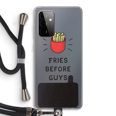 Fries before guys: Samsung Galaxy A72 5G Transparant Hoesje met koord