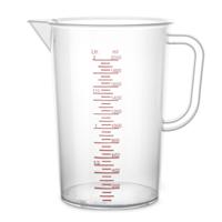 Keuken Voedsel maatbeker/mengbeker - kunststof - transparant - 2500 ml - schenktuit Keuken Voedsel maatbeker/mengbeker - kunststof - transparant - 2500 ml - schenktuit