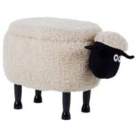 Beliani - SHEEP - Poef - Creme - Polyester - thumbnail