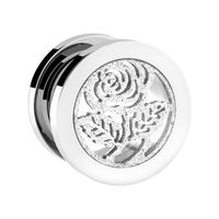 Tunnel met Rose design Chirurgisch staal 316L Tunnels & Plugs - thumbnail