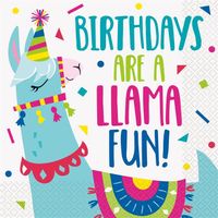 Lama servetten verjaardag - 16 stuks - thumbnail