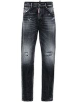 DSQUARED2 jean droit 642 à effet usé - Noir