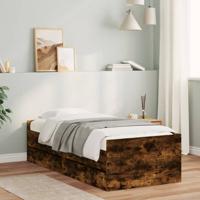 Bedframe met lades gerookt eikenkleurig 75x190 cm Small Single
