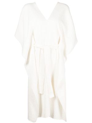 VOZ robe en coton à col v - Blanc