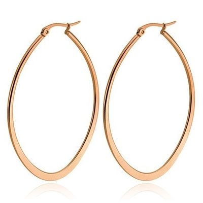 Ovale oorbellen Cilla Jewels Edelstaal Rose-40mm