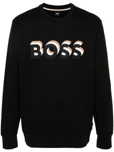 BOSS sweat en coton à logo imprimé - Noir