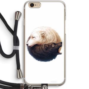 Yin Yang Wolves: iPhone 6 / 6S Transparant Hoesje met koord