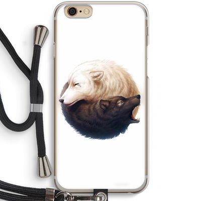 Yin Yang Wolves: iPhone 6 / 6S Transparant Hoesje met koord