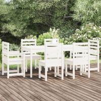 7-delige Tuinset massief grenenhout wit