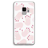 Hands pink: Samsung Galaxy S9 Transparant Hoesje - thumbnail