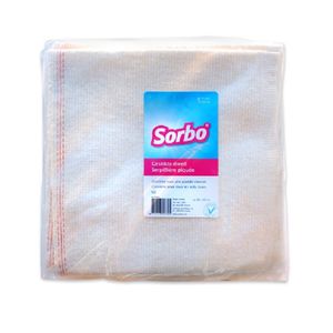 5x Sorbo witte katoenen dweilen/schoonmaakdoeken 60 x 60 cm