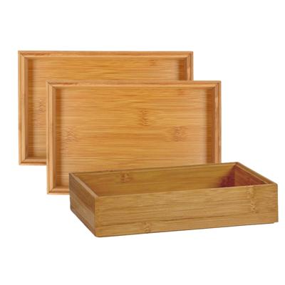 Kinvara Lade sorteer bakjes - 3x - organizers - bamboe hout - opbergbakje - 23 x 15 x 5 cm
