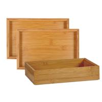 Kinvara Lade sorteer bakjes - 3x - organizers - bamboe hout - opbergbakje - 23 x 15 x 5 cm