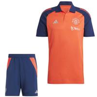 adidas Manchester United Polo Zomerset 2024-2025 Rood Donkerblauw Wit