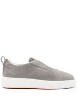 Santoni slip-on suede sneakers - Gris - thumbnail