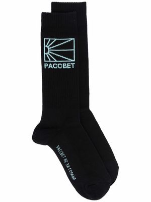 RASSVET chaussettes 3/4 en maille intarsia - Noir