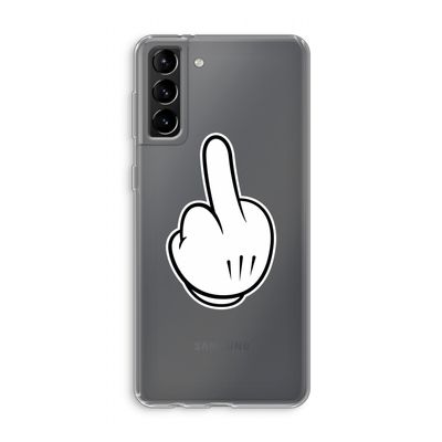 Middle finger black: Samsung Galaxy S21 Plus Transparant Hoesje