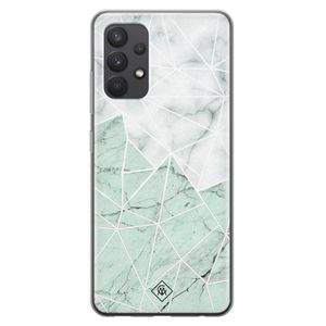 Samsung Galaxy A32 4G siliconen telefoonhoesje - Marmer mint mix