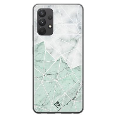 Samsung Galaxy A32 4G siliconen telefoonhoesje - Marmer mint mix