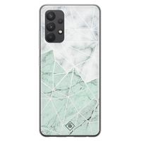 Samsung Galaxy A32 4G siliconen telefoonhoesje - Marmer mint mix