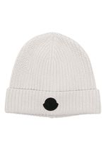 Moncler bonnet nervuré à logo - Gris - thumbnail