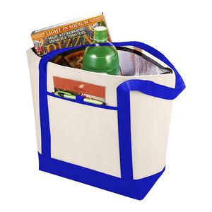 Lighthouse koeltas/draagtas blauw met creme 22.5 liter