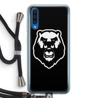 Angry Bear (black): Samsung Galaxy A50 Transparant Hoesje met koord