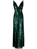 Jenny Packham robe longue Ayanna sans manches à sequins - Vert