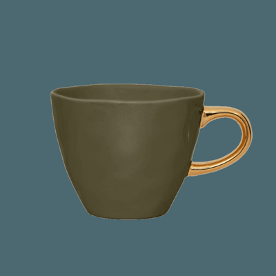 Good Morning kopje Koffie Ø8 cm - Dennengroen (set van 4)