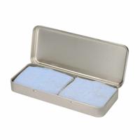 Sport zweetbandjes set - 2x stuks - lichtblauw - in metalen opslag / bewaar doosje - sport artikelen