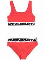 Off-White Kids bikini à bande logo - Rouge