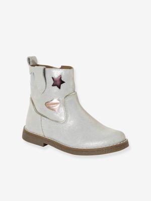 Leren laarzen voor meisjes, kleutercollectie goud