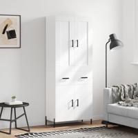 Hoge kast 69,5x34x180 cm bewerkt hout wit