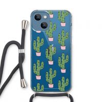 Cactus Lover: iPhone 13 mini Transparant Hoesje met koord
