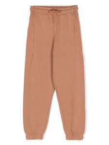 MSGM Kids pantalon de jogging en coton à patch logo - Marron