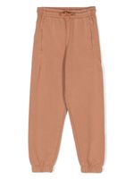 MSGM Kids pantalon de jogging en coton à patch logo - Marron