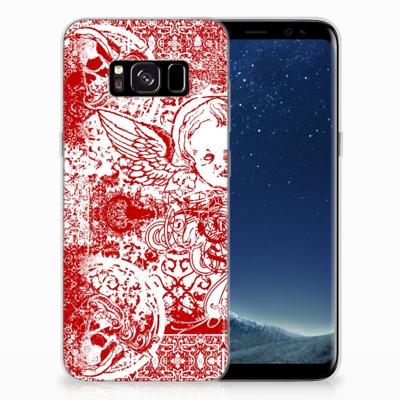 Silicone Back Case Samsung Galaxy S8 Angel Skull Rood
