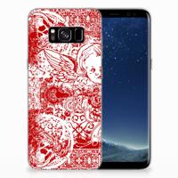 Silicone Back Case Samsung Galaxy S8 Angel Skull Rood