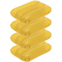 Opblaasbare kussentje - 4x - geel - 28 x 19 cm - Reiskussens - kussens voor onderweg/strand/zwembad