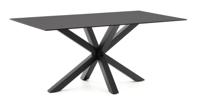 Kave Home Eettafel 'Argo' Glas, 160 x 90cm, kleur Zwart Kave Home Eettafel 'Argo' Glas, 160 x 90cm, kleur Zwart