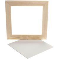 Creativ Company Canvas paneel met lijst, afm 20x20x0,3 cm, wit, 1 stuk