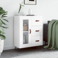 Dressoir 69,5x34x90 cm bewerkt hout hoogglans wit