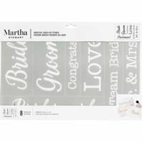 Martha Stewart • zelfklevend stencil bruiloft zinnen x1