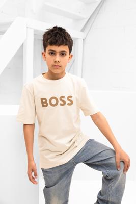 Hugo Boss Logo T-Shirt Kids Beige - Maat 15/16 jaar - Kleur: Beige | Soccerfanshop